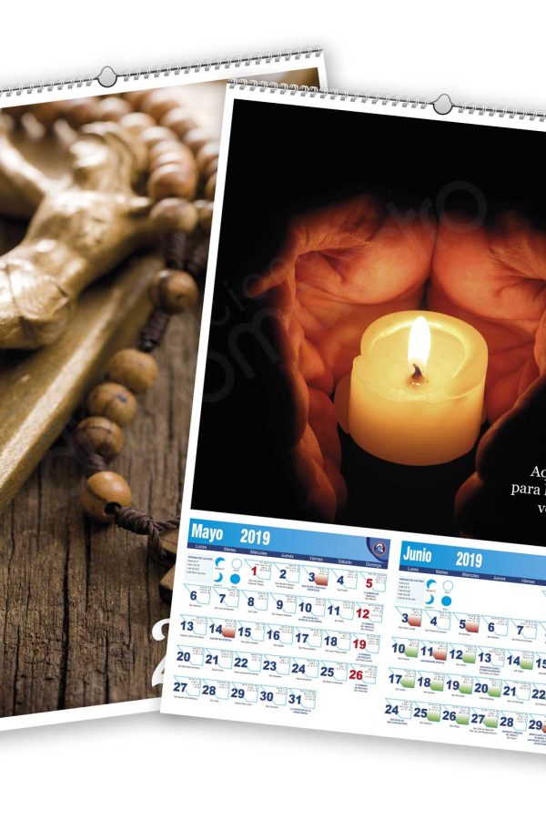 Calendario bimensual de pared 7 Hojas Oraciones