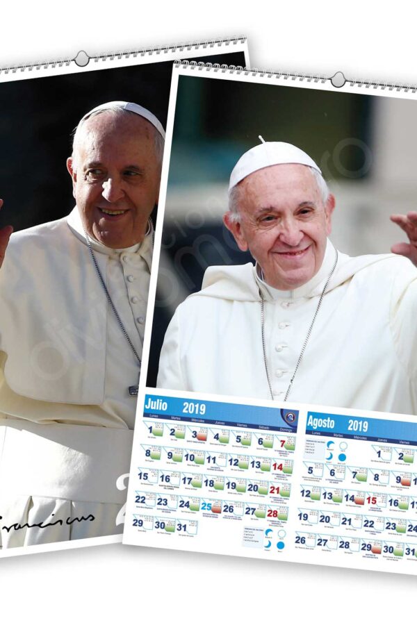 Calendario bimensual de pared 7 Hojas Papa Francisco