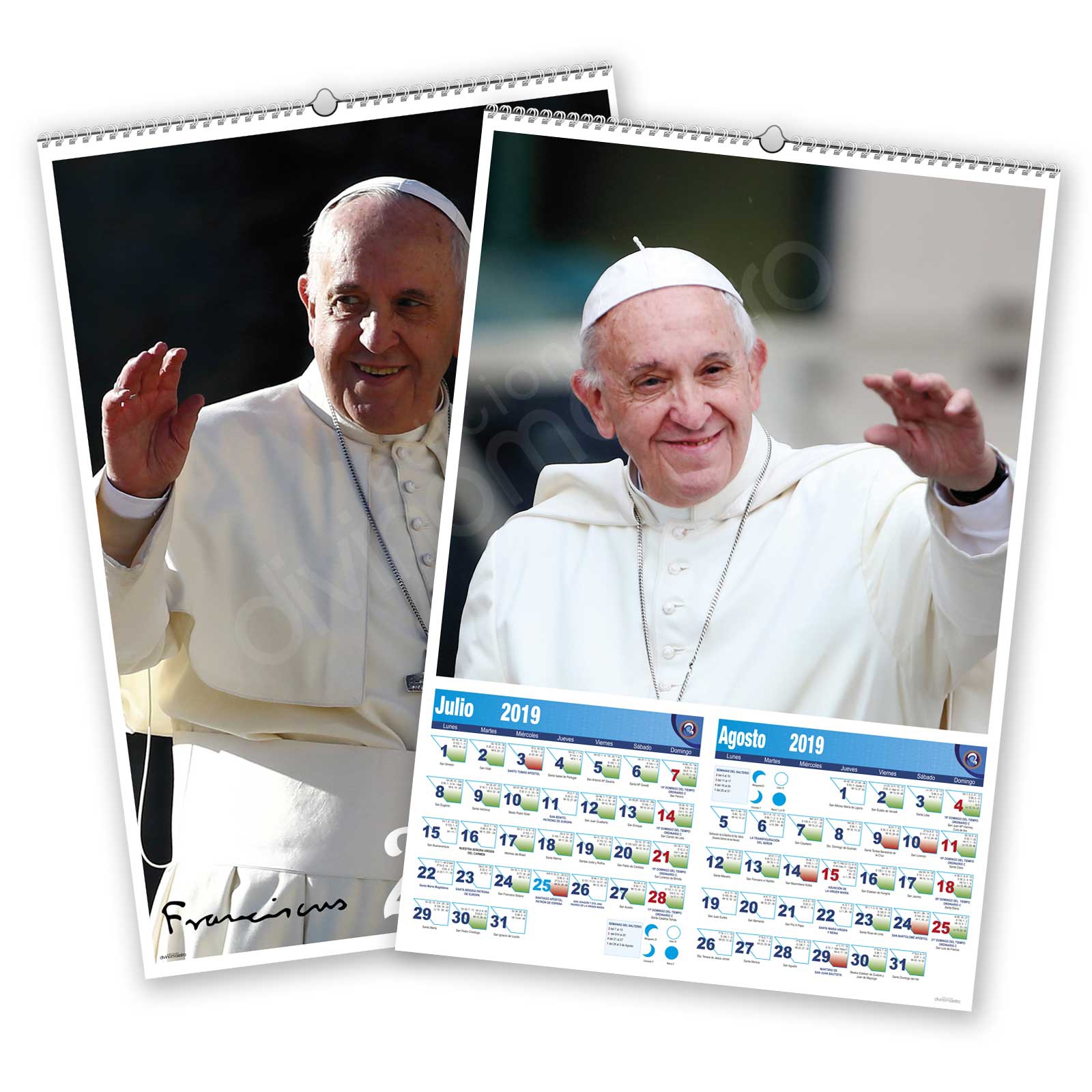 Calendario bimensual de pared 7 Hojas Papa Francisco
