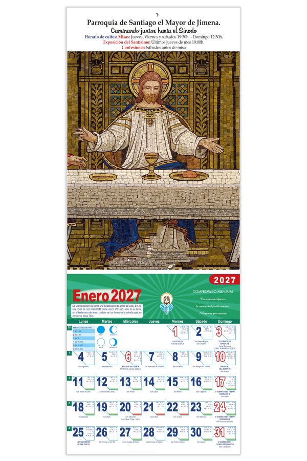 Calendario vertical de pared "La Eucaristía" DM22623