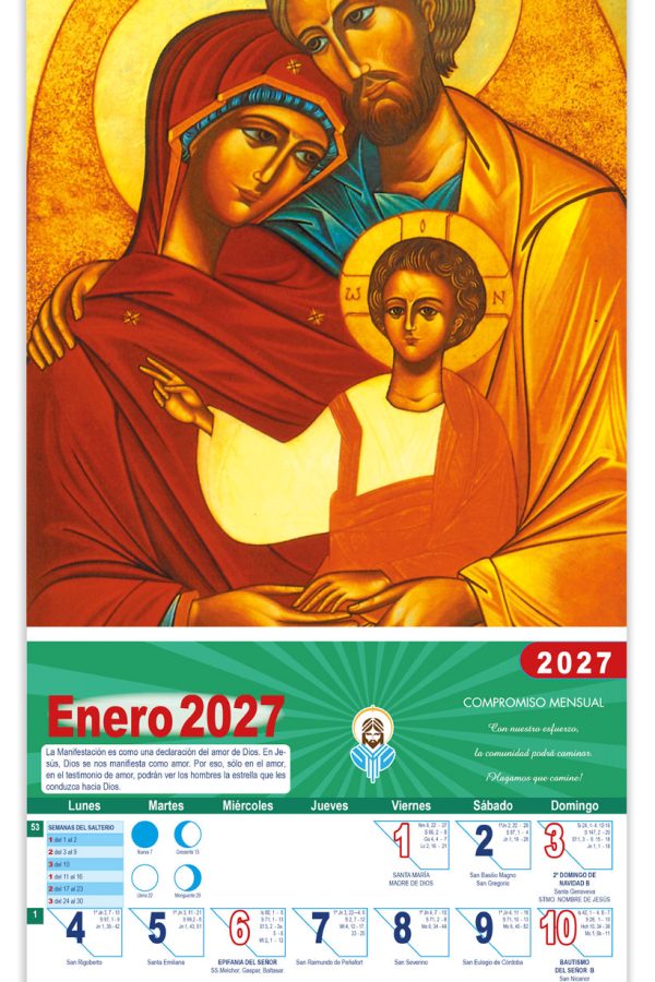 Calendario vertical de pared "La Sagrada Familia" (Icono) DM22127