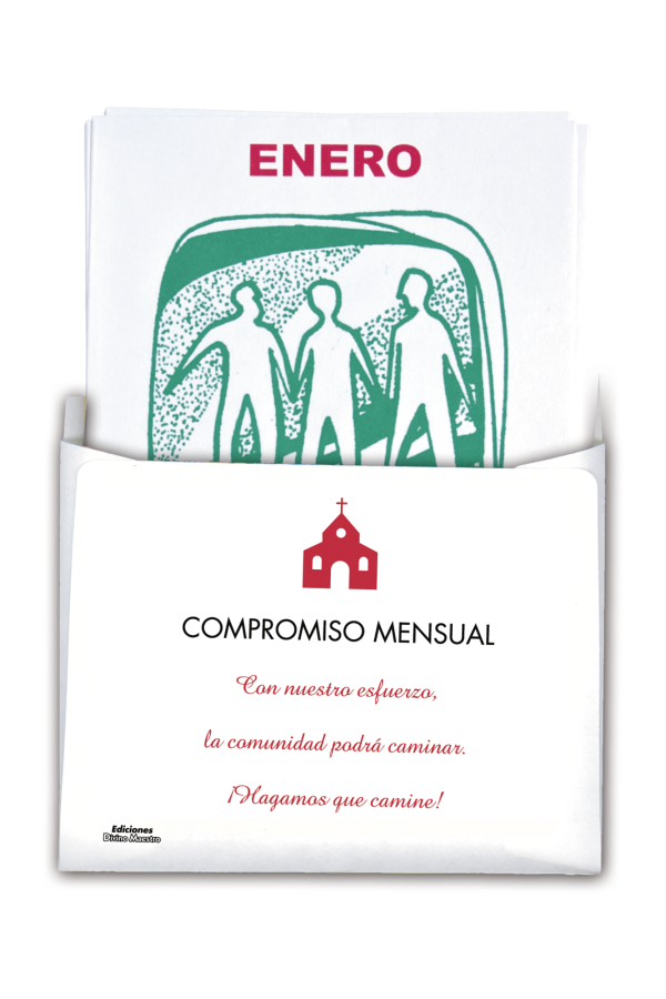 Juego 12 sobres compromiso mensual + bolsa