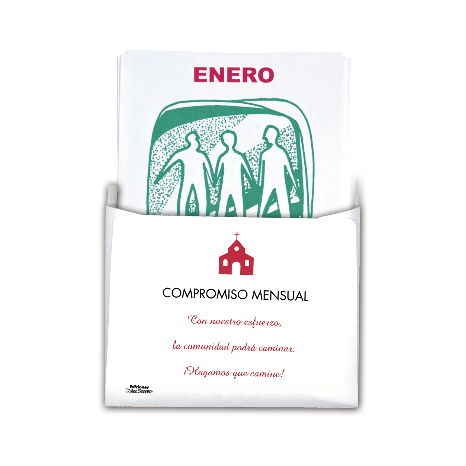 Juego 12 sobres compromiso mensual + bolsa