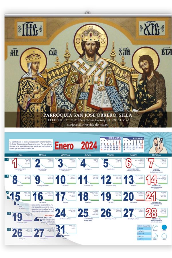 Calendario apaisado de pared con SU IMAGEN