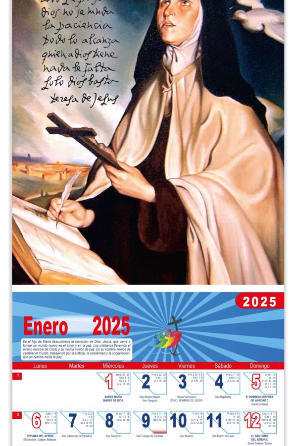 Calendario vertical de pared "Santa Teresa de Jesús"