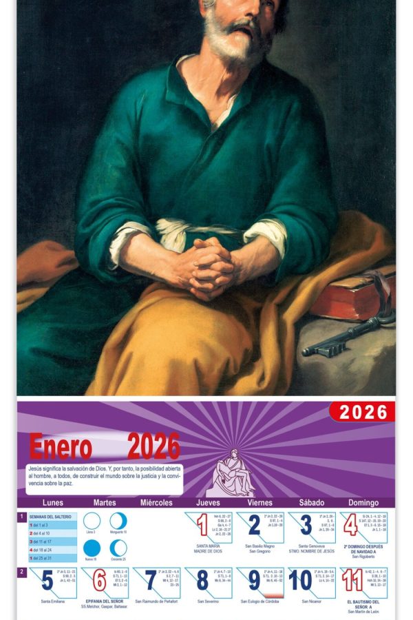 Calendario vertical de pared "San Bartolomé" (Murillo)