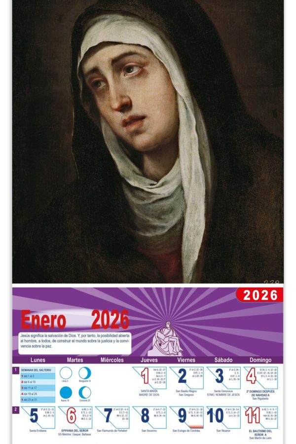 Calendario vertical de pared "Dolorosa" (Murillo)