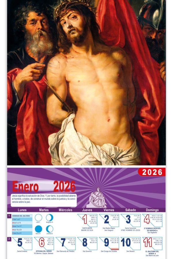 Calendario vertical de pared "Ecce Homo" (Rubens)