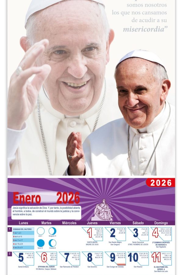 Calendario vertical de pared "Papa Francisco"