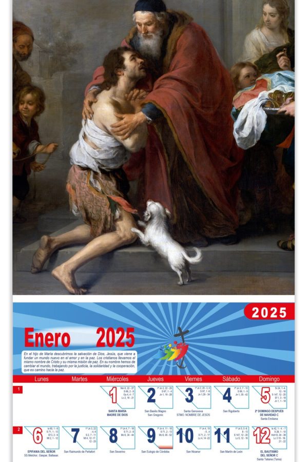 Calendario vertical de pared "Retorno del Hijo Pródigo" Murillo