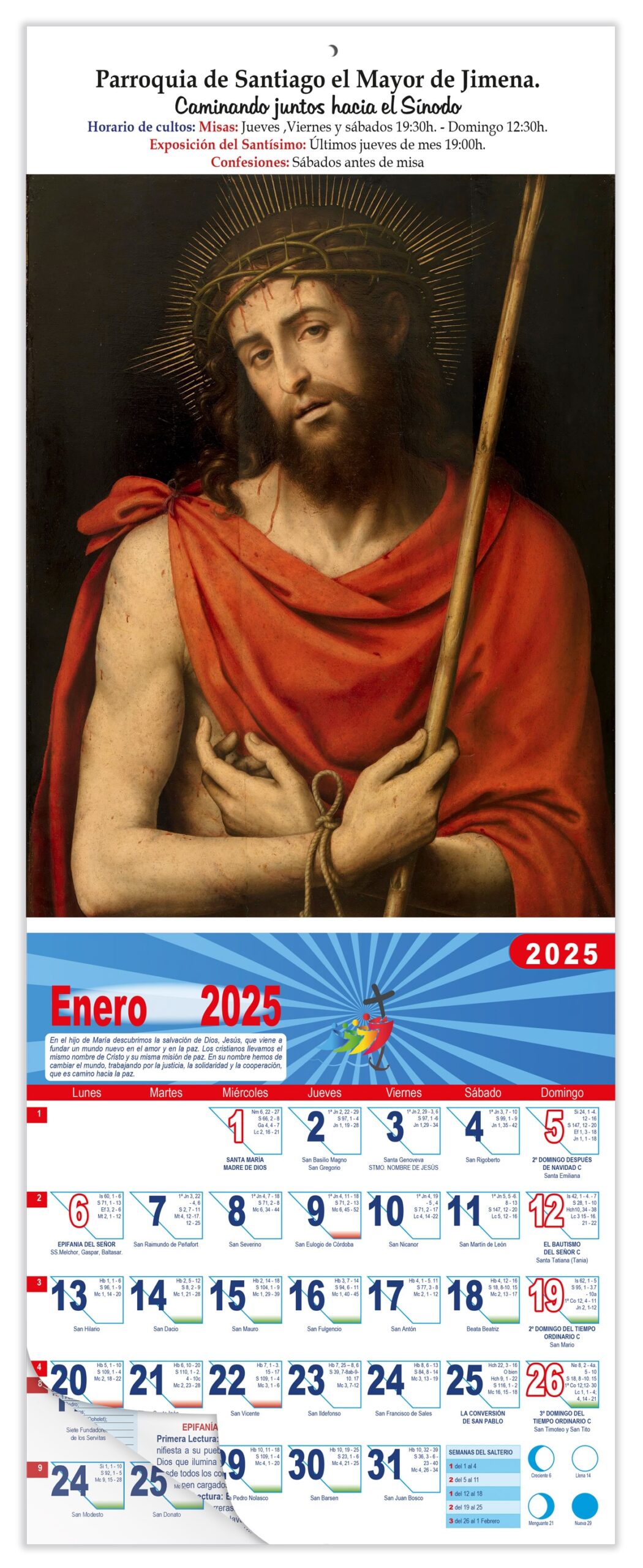 Calendario vertical de pared "Ecce Homo" Juan de Juanes