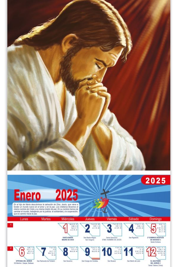 Calendario vertical de pared "En Ti Confio"