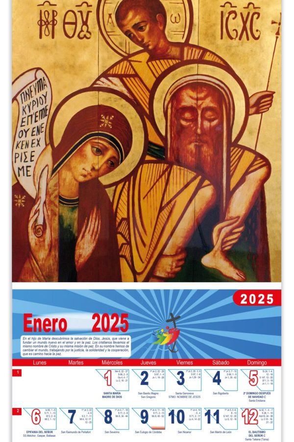 Calendario vertical de pared "Sagrada Familia" (Icono)