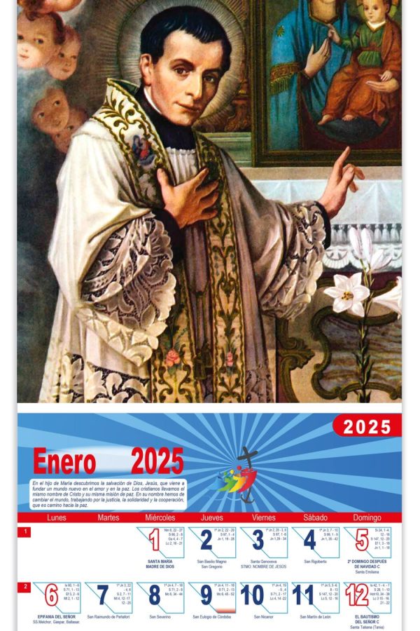 Calendario vertical de pared "Juan María Vianney"