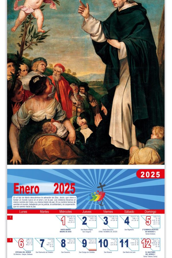 Calendario vertical de pared "San Vincente Ferrer" (Alonso Cano)