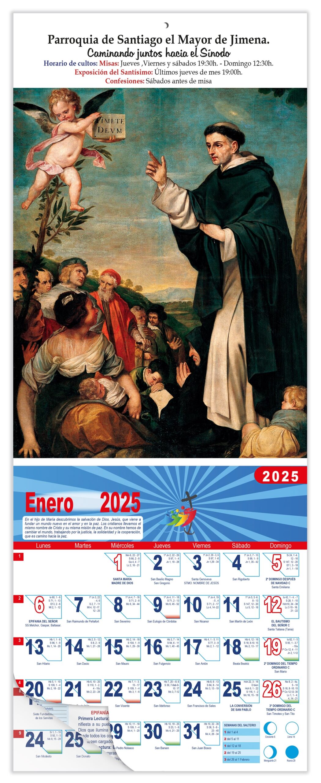 Calendario vertical de pared "San Vincente Ferrer" (Alonso Cano)