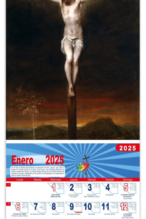 Calendario vertical de pared "La Crucifixión" (Alonso Cano)