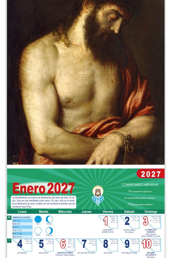 Calendario vertical de pared "Ecce Homo" (Tiziano) DM22179