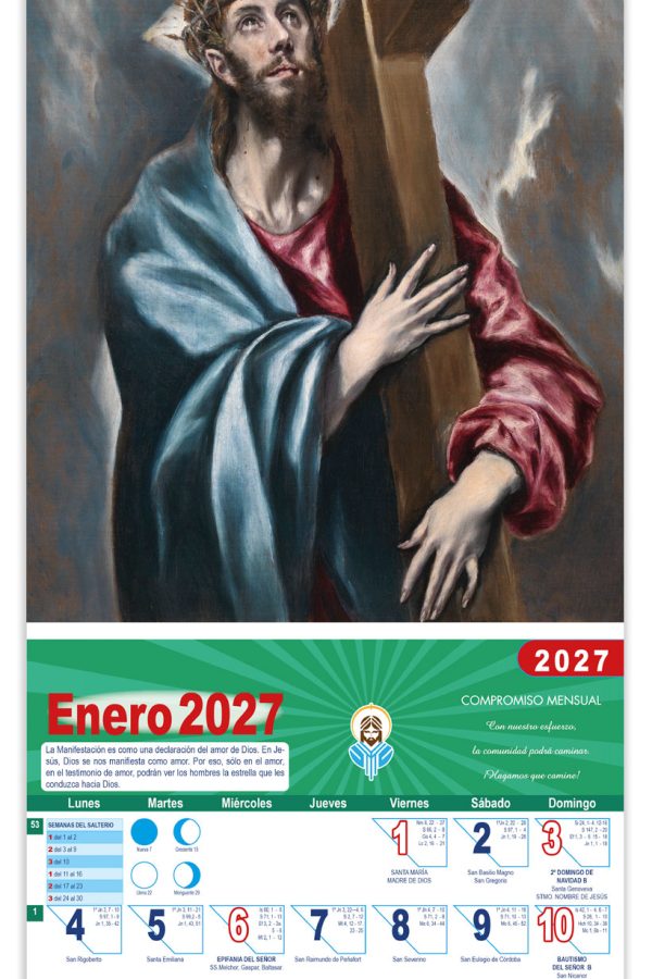 Calendario vertical de pared "Cristo Abrazado a la Cruz" (El Greco) DM22676