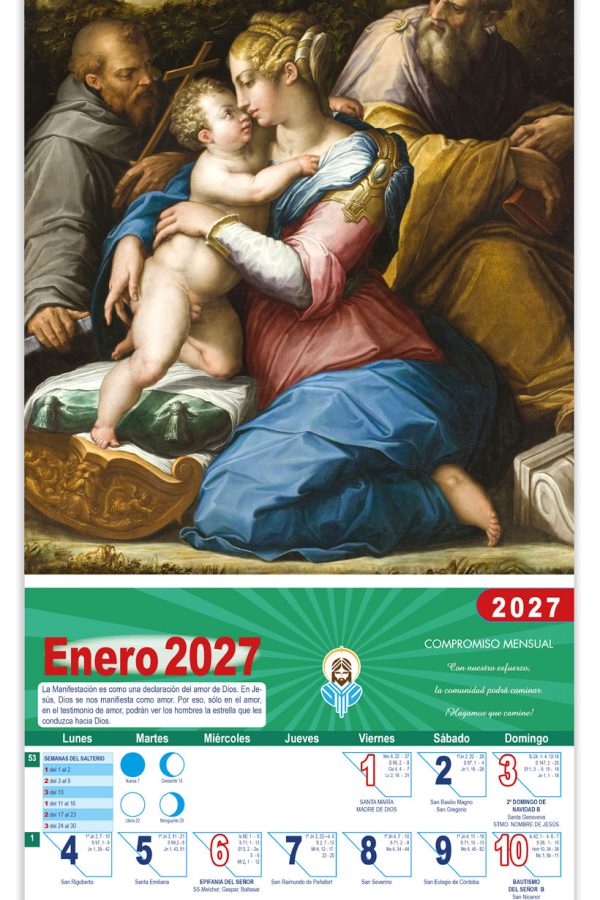 Calendario vertical de pared "La Sagrada Familia" (Vasari) DM22186
