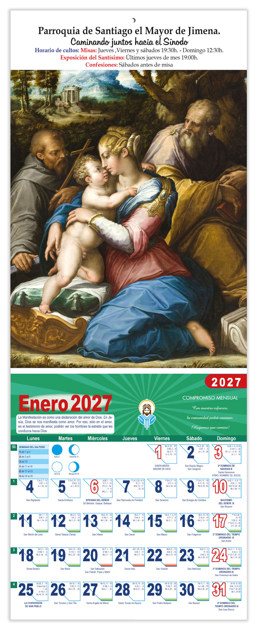Calendario vertical de pared "La Sagrada Familia" (Vasari) DM22186