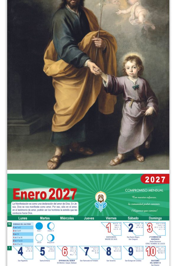 Calendario vertical de pared "San José" (Murillo) DM22195