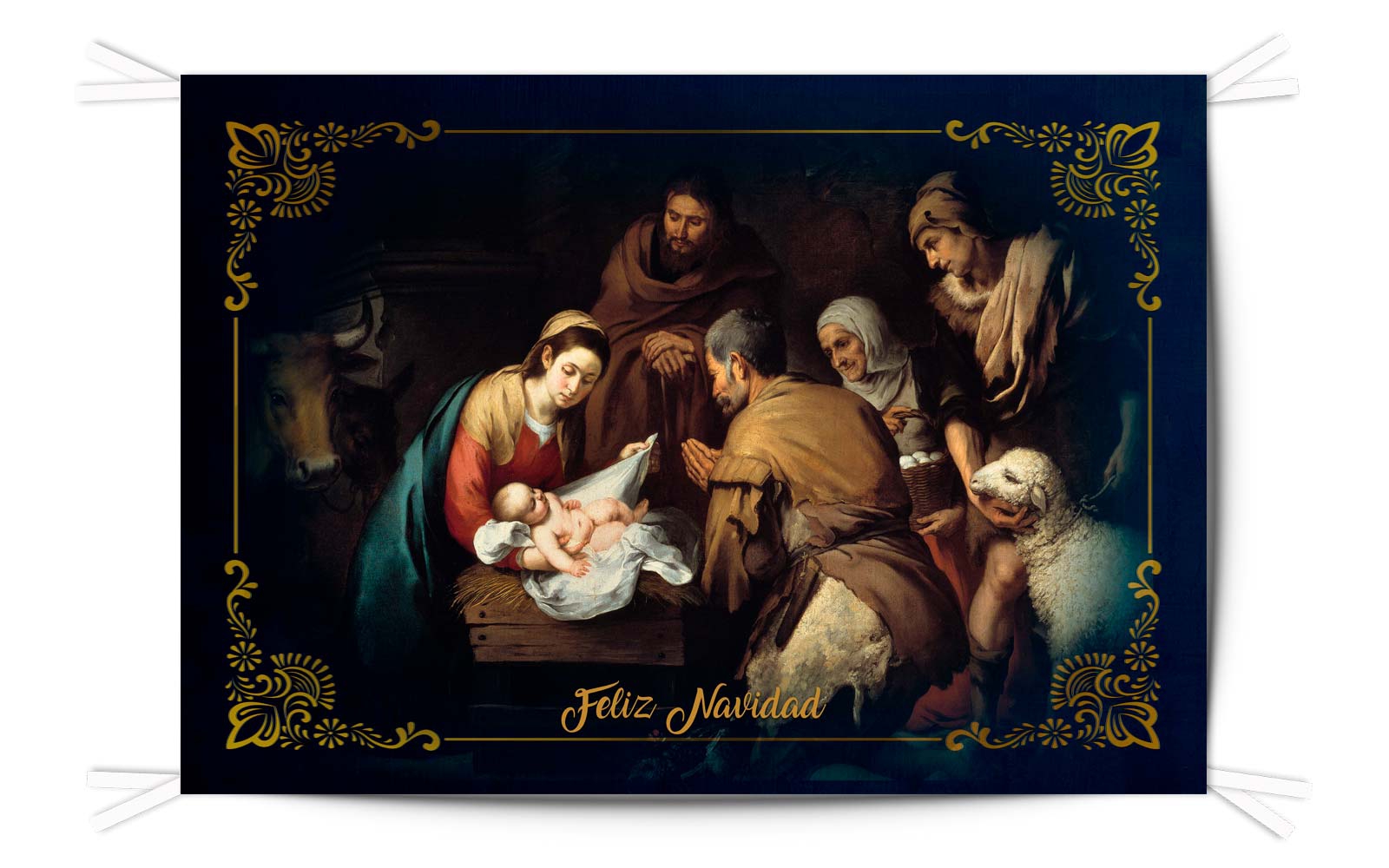 Balconera Tela Feliz Navidad 100x150