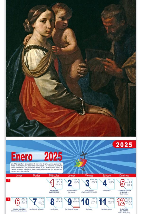 Calendario vertical de pared "La Sagrada Familia" (Simone Cantarini)