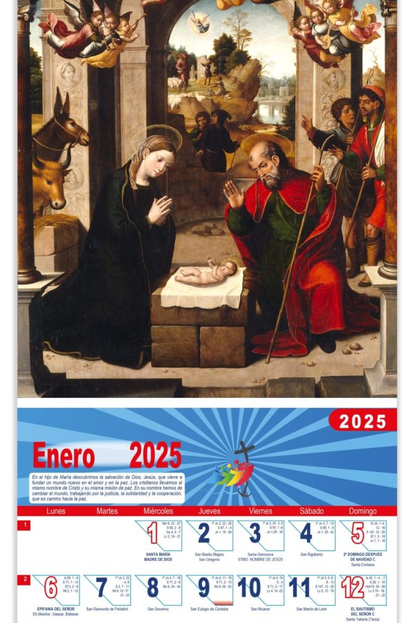 Calendario vertical de pared "La Natividad" (Juan Correa de Vivar)