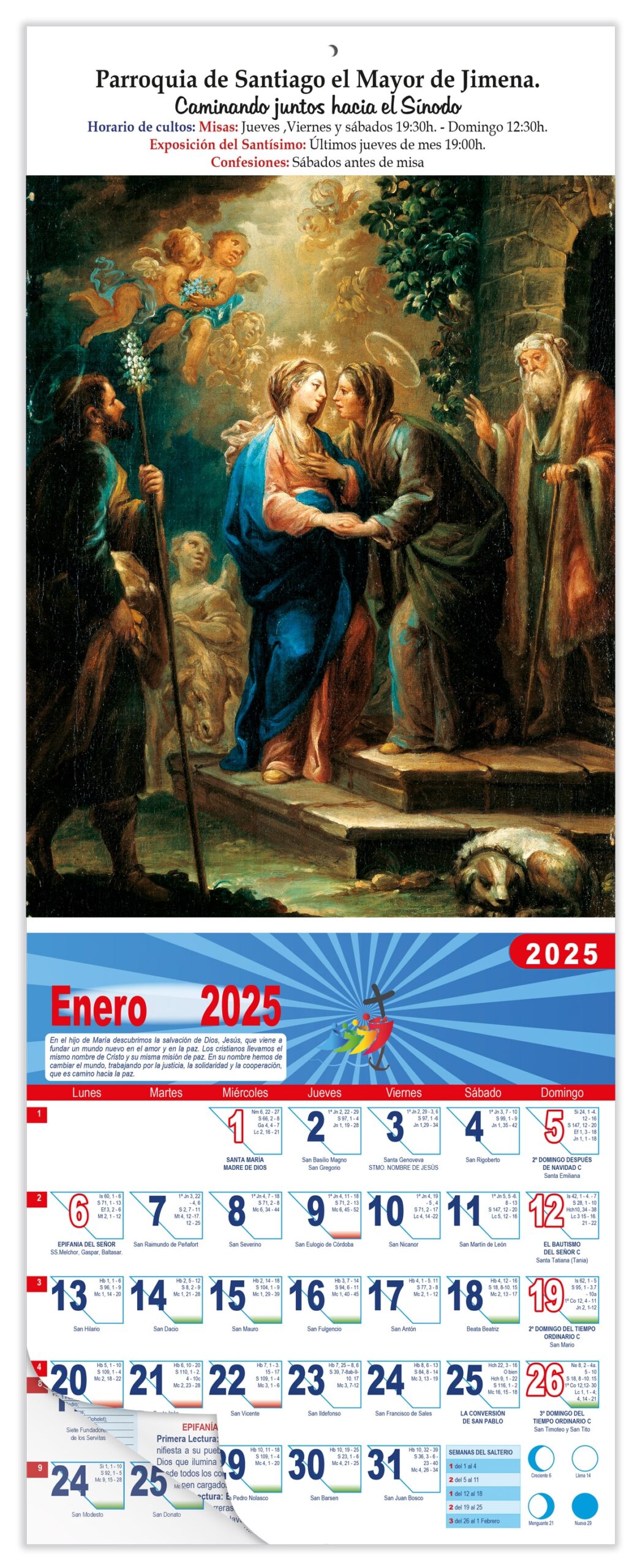 Calendario vertical de pared "La Visitación" (Jerónimo Ezquerra)