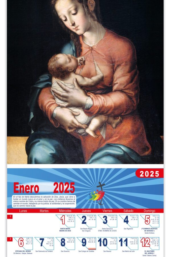 Calendario vertical de pared "Virgen de la Leche" (Luis de Morales)