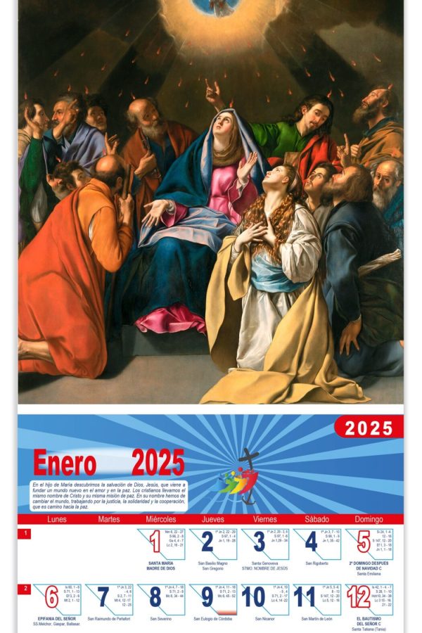 Calendario vertical de pared "Pentecostés" (Maíno)