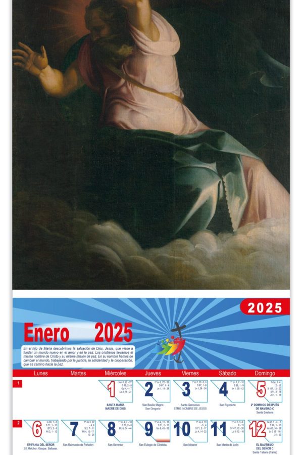 Calendario vertical de pared "Resurrección de Cristo" (Maíno)