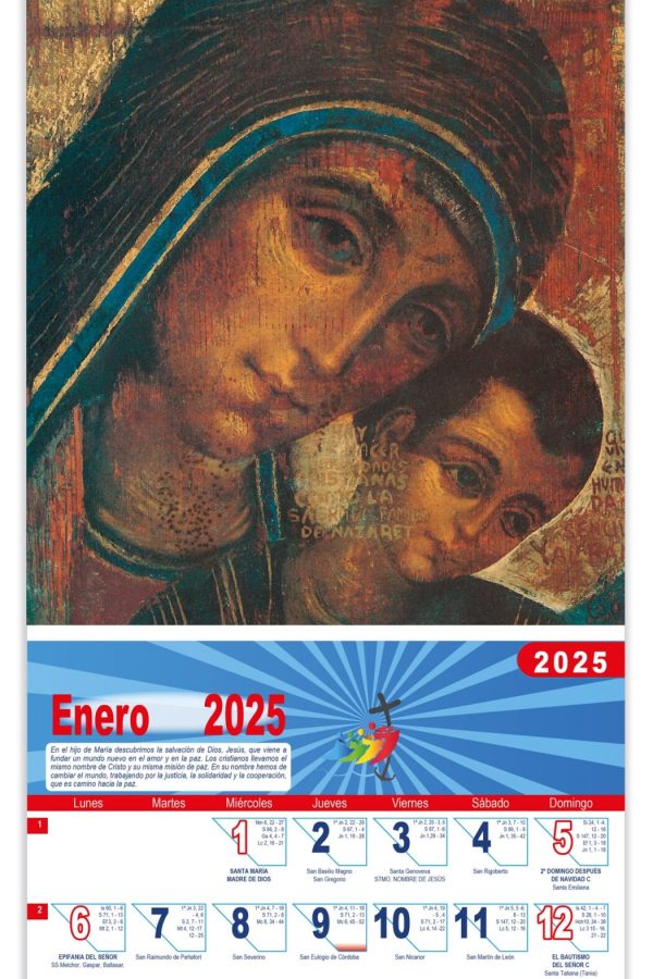 Calendario vertical de pared "Virgen del Camino"