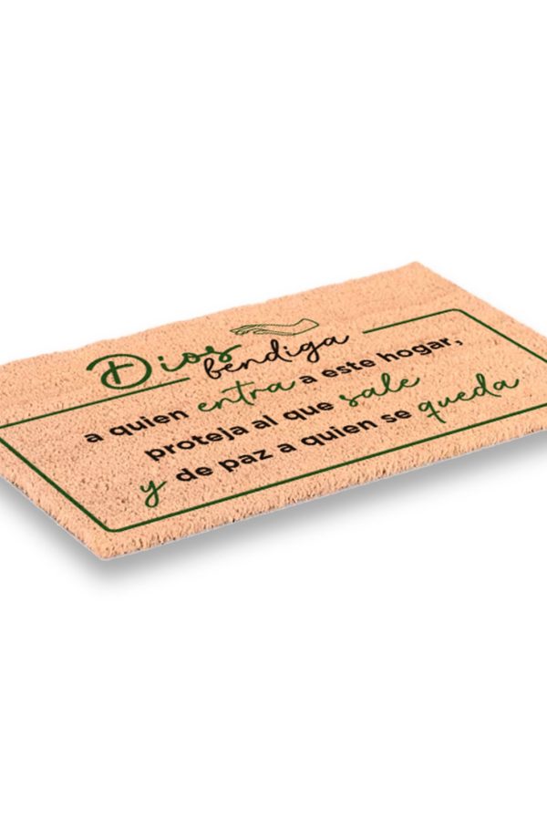 Felpudo "Dios Bendiga a quien entra a este hogar"