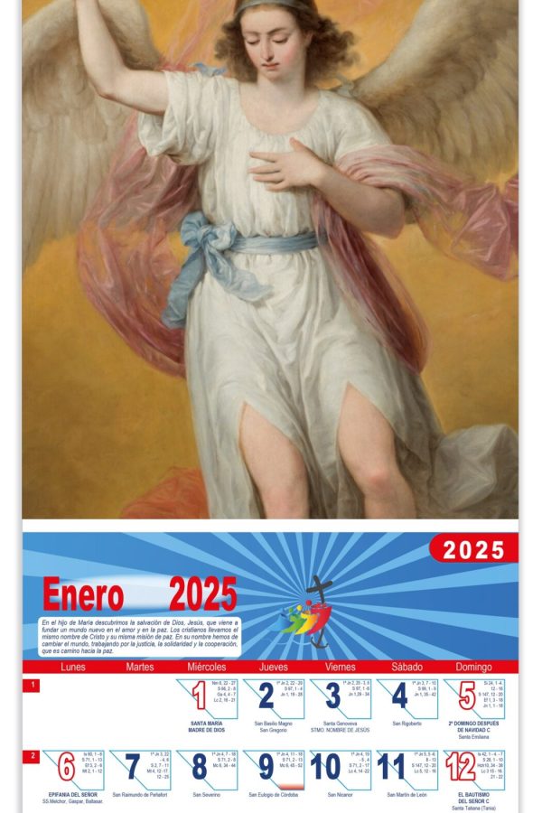 Calendario vertical de pared "Arcángel San Miguel" (Antonio María Esquivel)