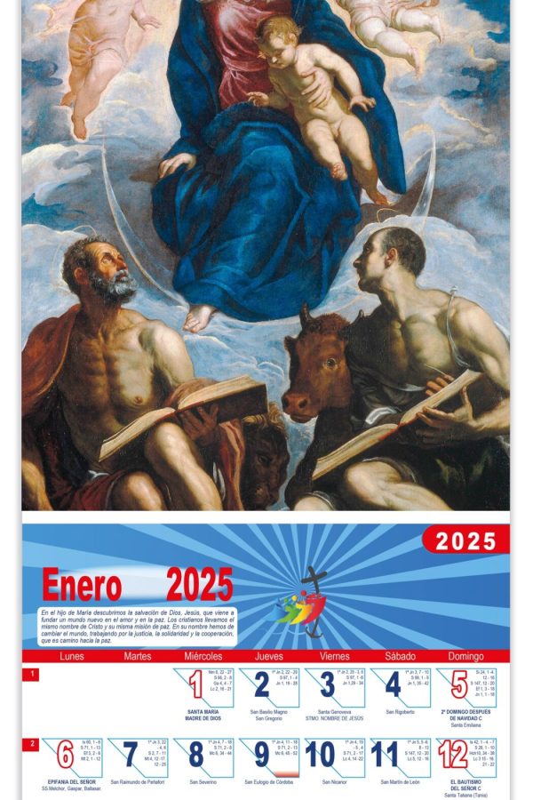 Calendario vertical de pared "Santa María y el Niño" (Tintoretto)