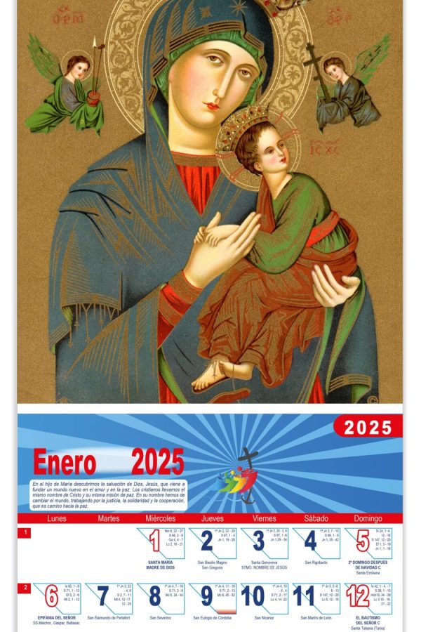 Calendario vertical de pared "Ntra. Sra. del Perpetuo Socorro"