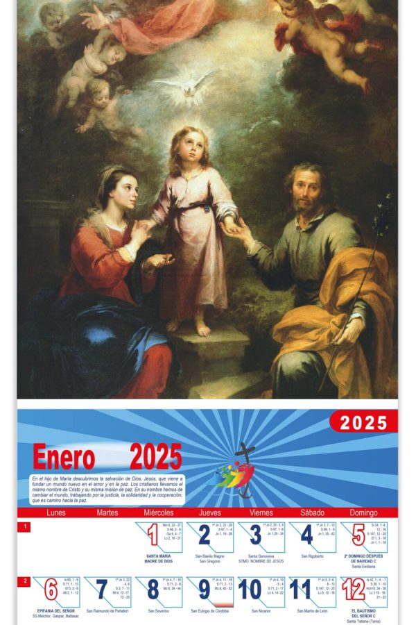 Calendario vertical de pared "La Trinidad" (Murillo)