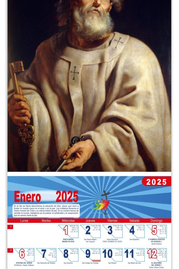 Calendario vertical de pared "San Pedro Papa" (Rubens)